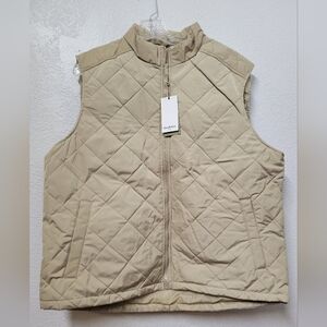 Goodfellow & Co Mens Quilted Beige Vest Beige XL Nwt